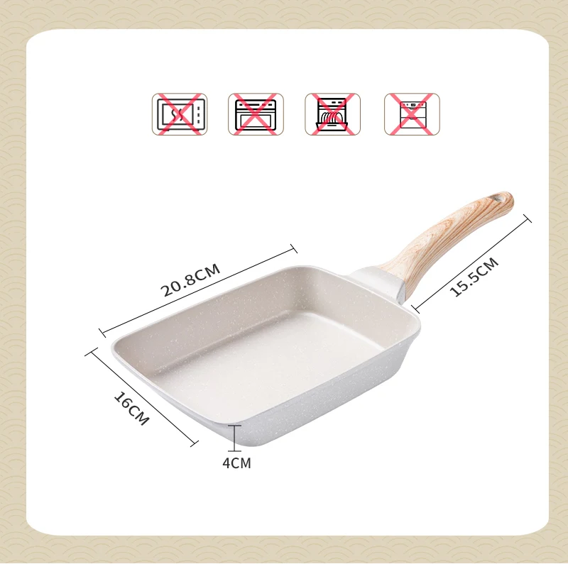 GIANXI Frying Pot Pan Thickened Omelet Pan Non-Stick Egg Pancake Steak Cooking Egg Ham Pans Breakfast Maker Cookware