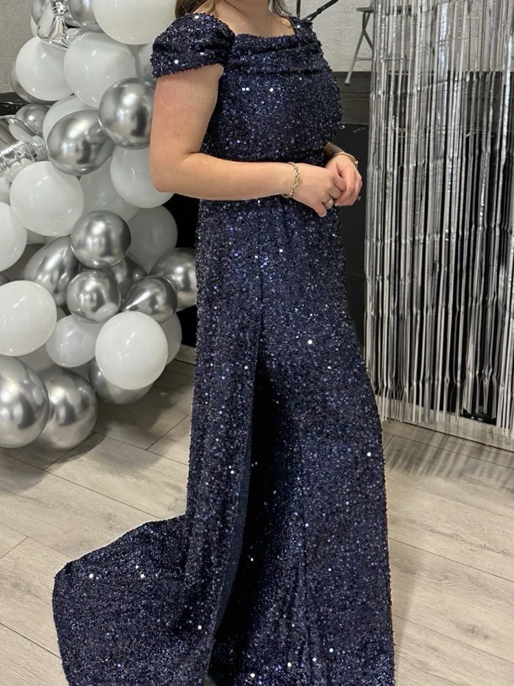 Romagic Elegant Navy Blue Off Shoulder Bridesmaid Dress Detachable Train Long Mermaid Evening Party Cocktail Prom Dresses bridesmaid dresses