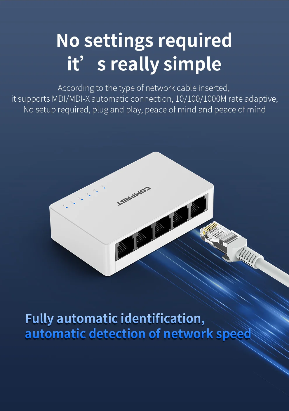 5포트 기가비트 이더넷 스위치 5*10/100/1000Mbps Rj45 적응형 포트 Cat3/4/5/6 자동 MDI/MDIX 다중 네트워크 케이블 스위치