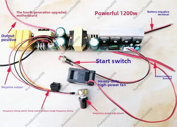 1200W 50튜브 단상 인버터 마더보드, DC-AC 변환기 시스템 교체용 고전력 제어 보드