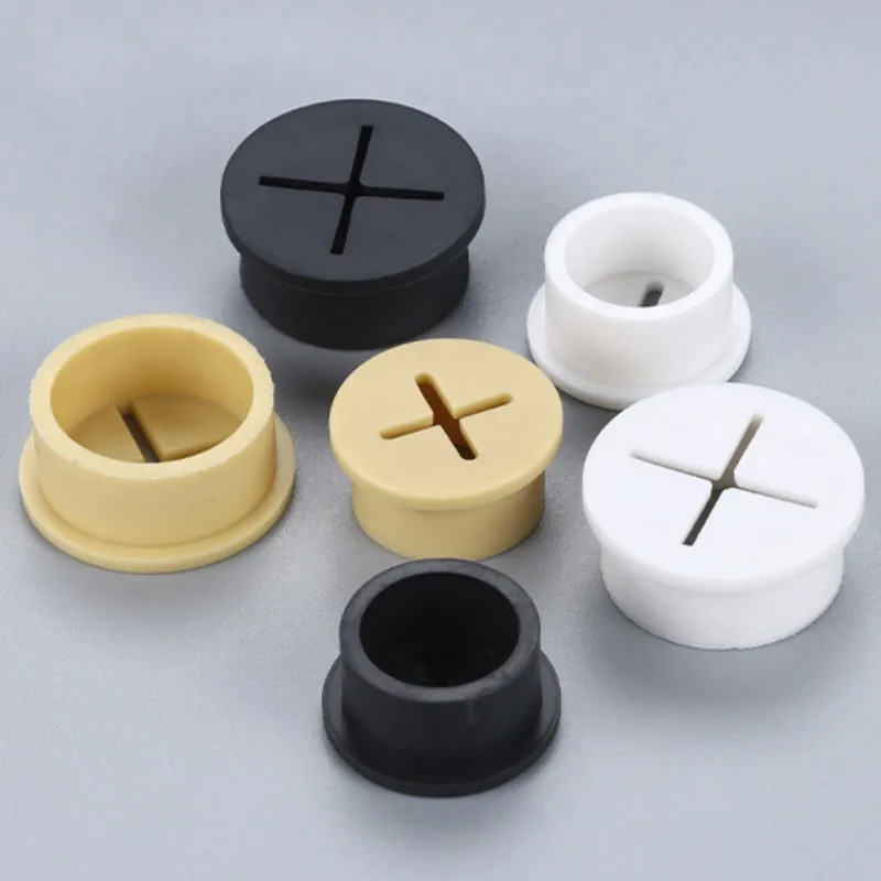 Desk Cord Grommet Flexible Silicone Cable Hole Cover Wire Organizer