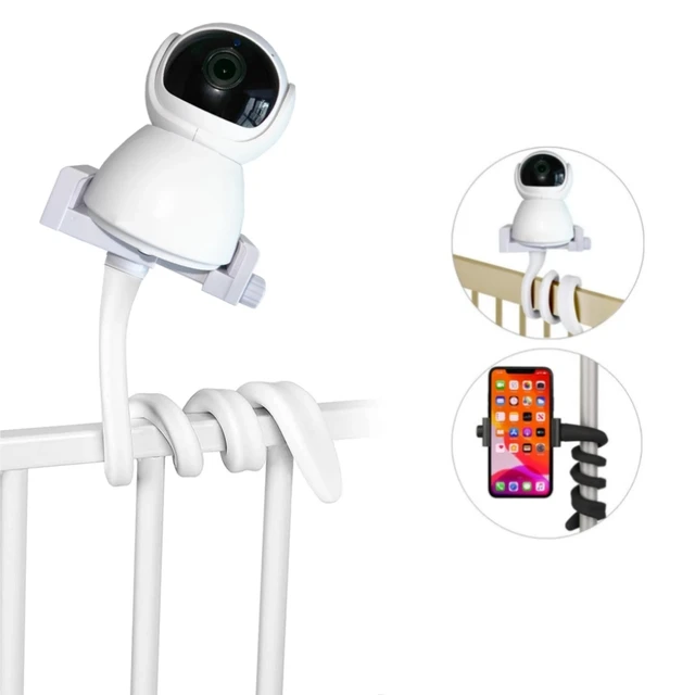 Support universel pour moniteur de bébé, support torsadé Flexible pour Webcam, tige de berceau sans trou 1
