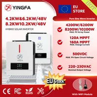 Stock ue 6.2kW 48V 220V onduleur hybride 120A Mppt Charge 230V double sortie marche/arrêt réseau BMS Wifi onduleur solaire PV YINGFA 1