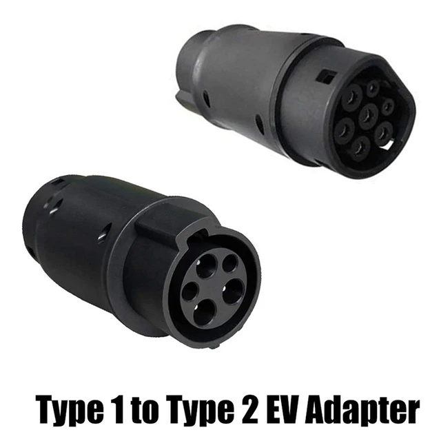 EVSE EV Adaptor 32A SAE J1772 Type 1 To Type 2 Plug EV Adapter Electric Cars Vehicle Charger Charging Connector 3