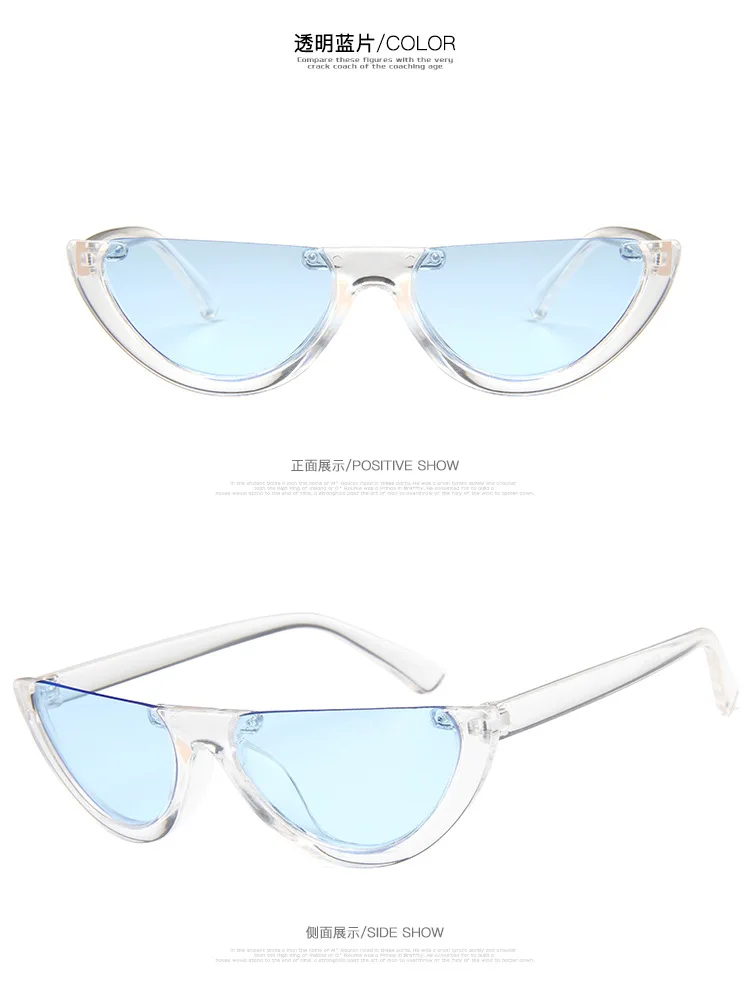 Trendy Luxus Marke Designer Halb Rahmen Cat Eye Frauen Sonnenbrille Mode Im Freien Männer Reise Brillen UV400 Lentes De Sol Mujer – Detail 10