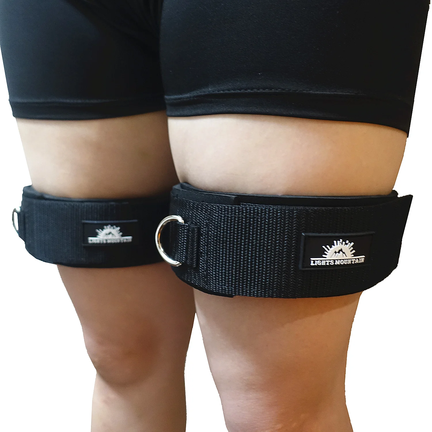 1 Pair Adjustable Thigh Ankle Strap Leg Cuffs Neoprene Padded Straps D-Ring Glute Kickback for Home Gym Cable Machine Exercise 4