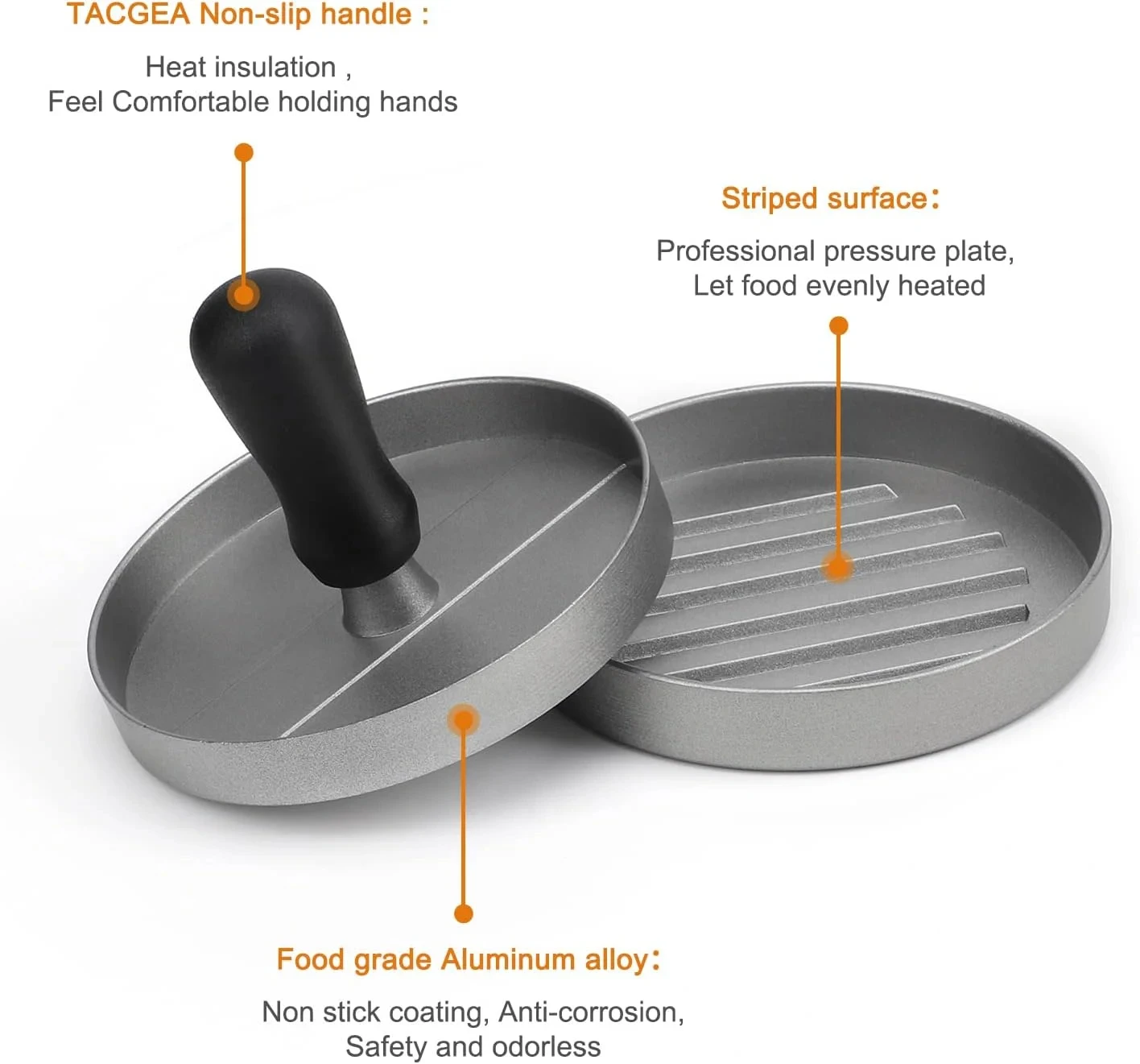 Burger Press Non-Stick Hamburger Patty Maker with Wax Paper Aluminum For Kitchen BBQ Grill