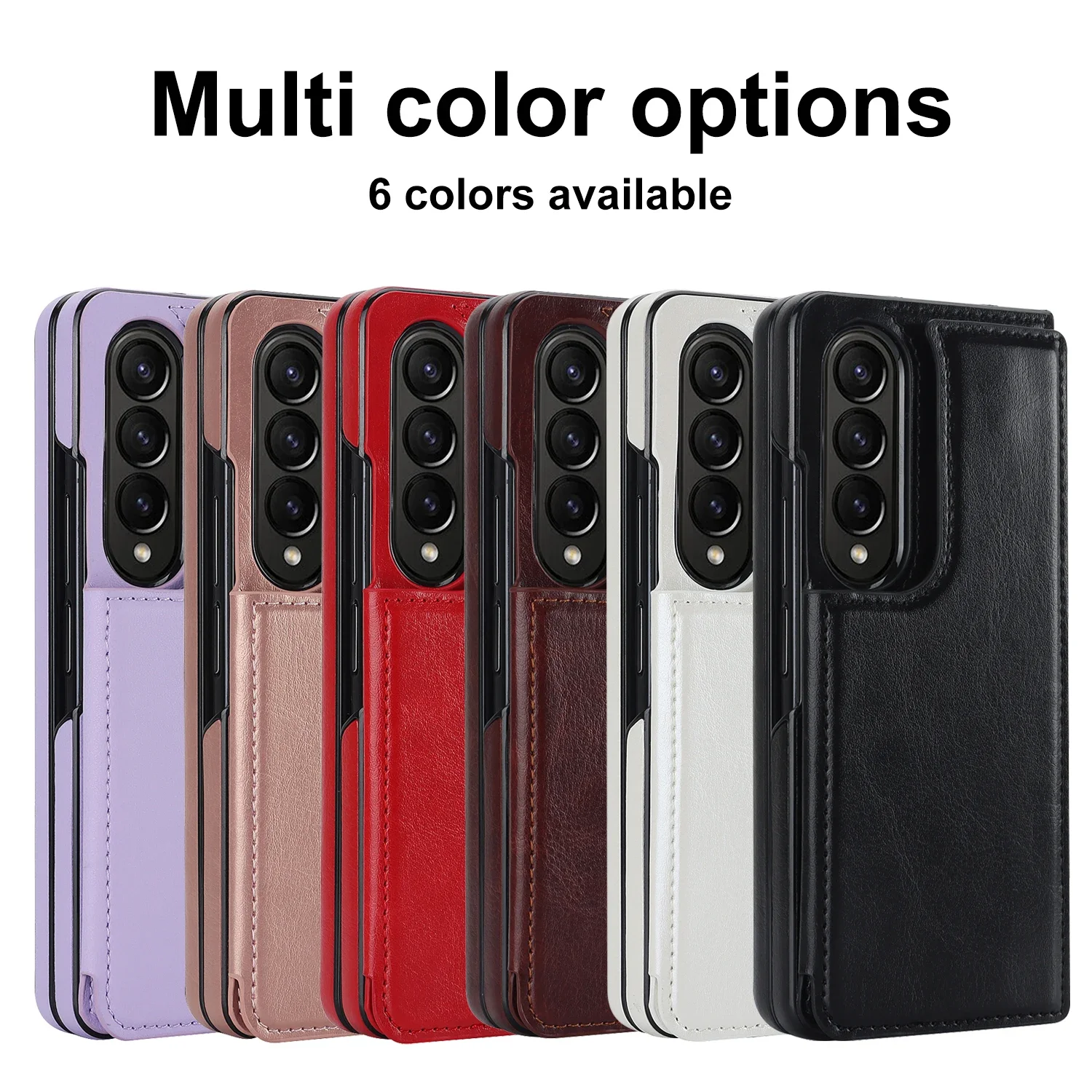 Luxury Leather Folding Card Bag Stand Case - Premium Business Protection Cover