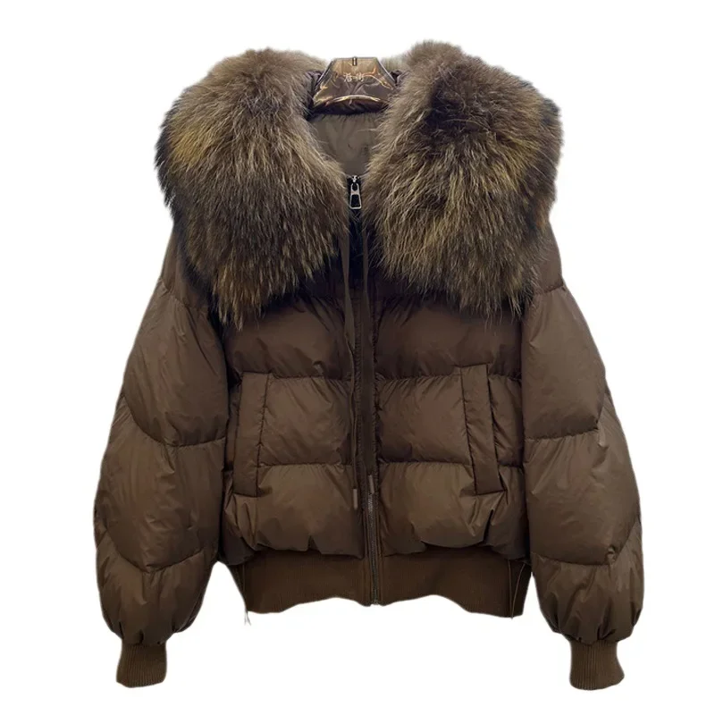Winter New Down Jacket with Loose Collar Women Short Luxurious and Versatile Jacket