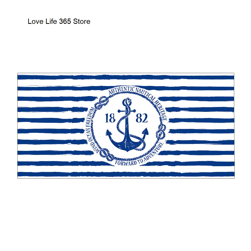

Ship Anchor Beach Bath Towel Microfiber Swimming Towels Oversized Super Absorbent Sand Free Thick Towels Home Textile