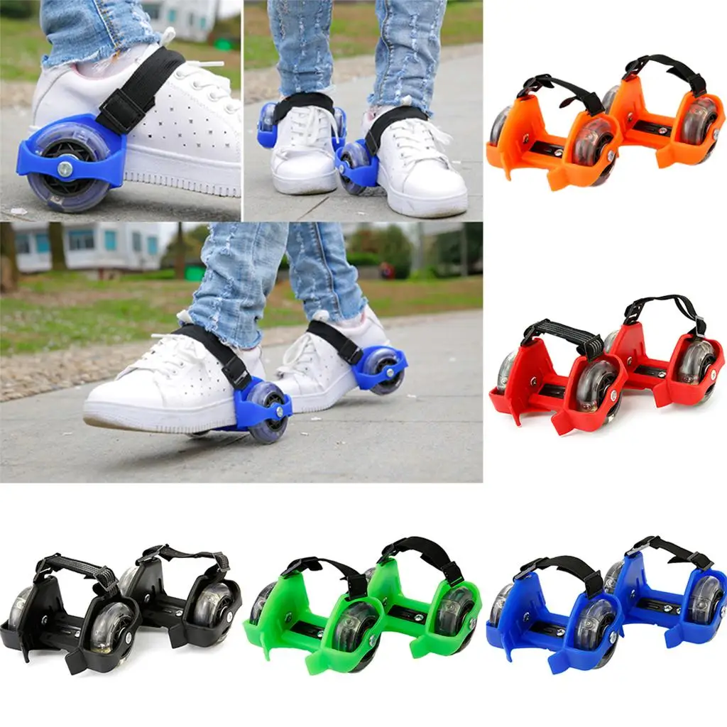 Adjustable Heel Wheel Roller Sports Rollerskate Shoes Trainer Wheels Light Up LED Roller Skating Shoes Exerciser for Kids Child