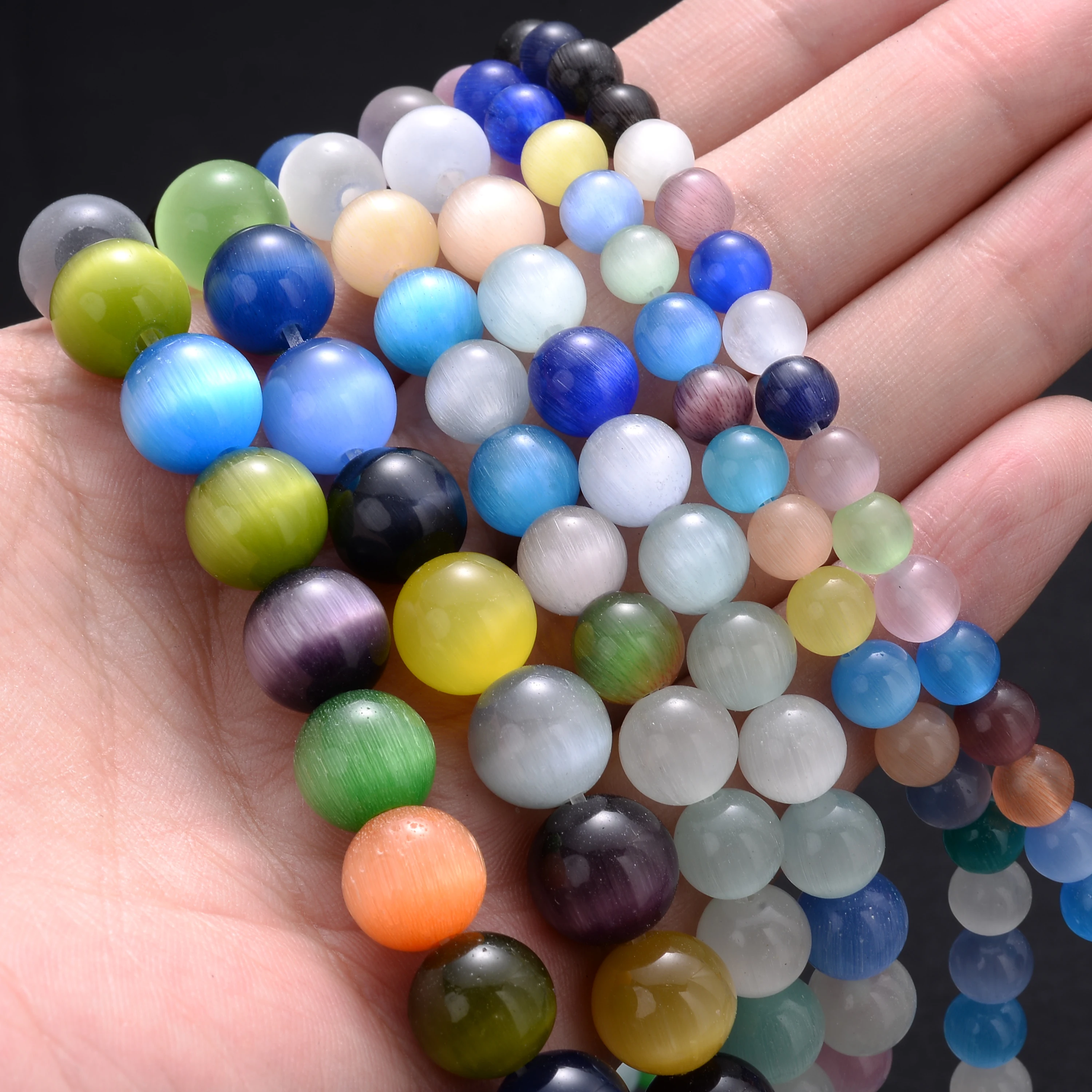 Natural Stone Beads Tiger Eye Amethysts Lava Agates Turquoise Round Loose Beads For Jewelry Making DIY Bracelet 4/6/8/10MM 6