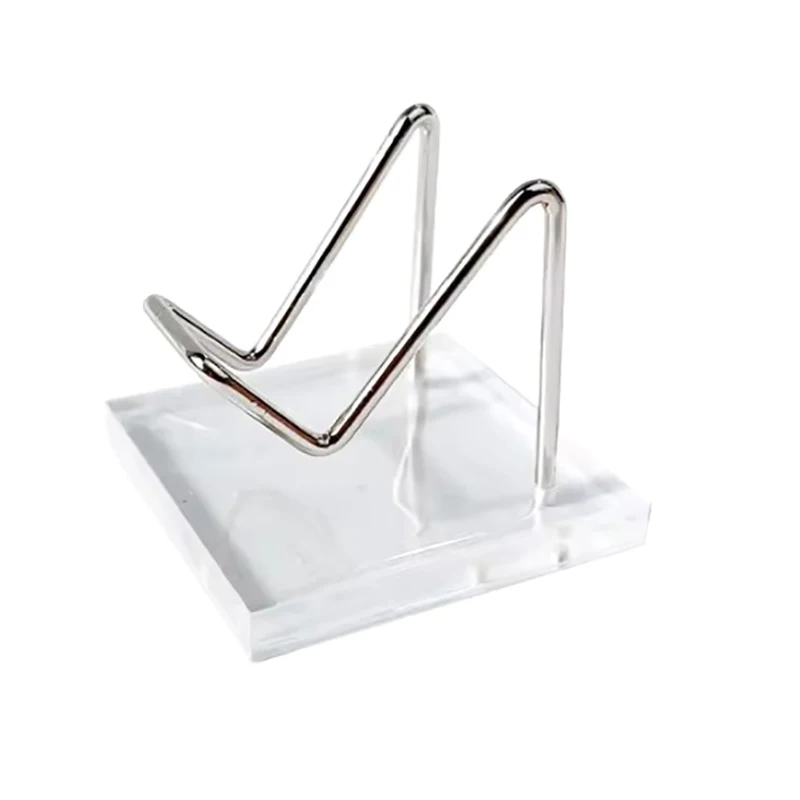 Metalowy stojak na minerały z akrylową podstawą na kryształową półkę na biżuterię