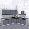 Stainless Steel Waterproof Kitchen Cabinets Household Storage Sink Stove Cabinet Kitchen Furniture Rental House Kitchen Cabinet 2