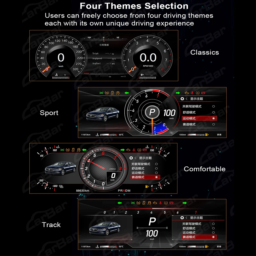 Pantalla de tablero LCD de 12,3 pulgadas para Chevrolet Camaro 2015-2023 grupo de instrumentos digitales de coche de 6. a generación 5