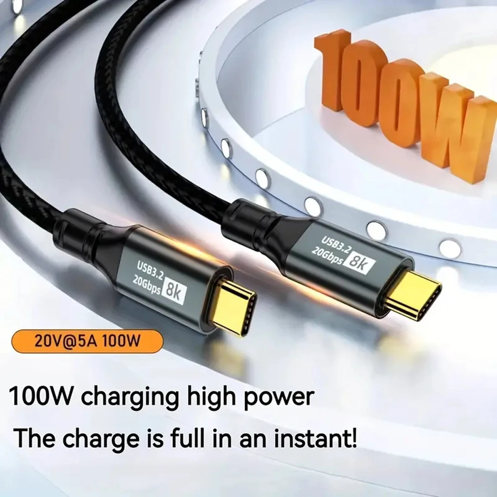 TV PC ƮϿ USB 3.2 Type-C Gen2 20Gbps 8K @ 60Hz   ڵ, Macbook iPad iPhone 15 Pro Max PD 100W USB C ̺