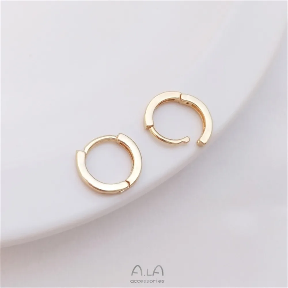 14K gold color retaining flat earring circle with hanging ear buckle handmade DIY earrings hand-made earring accessories