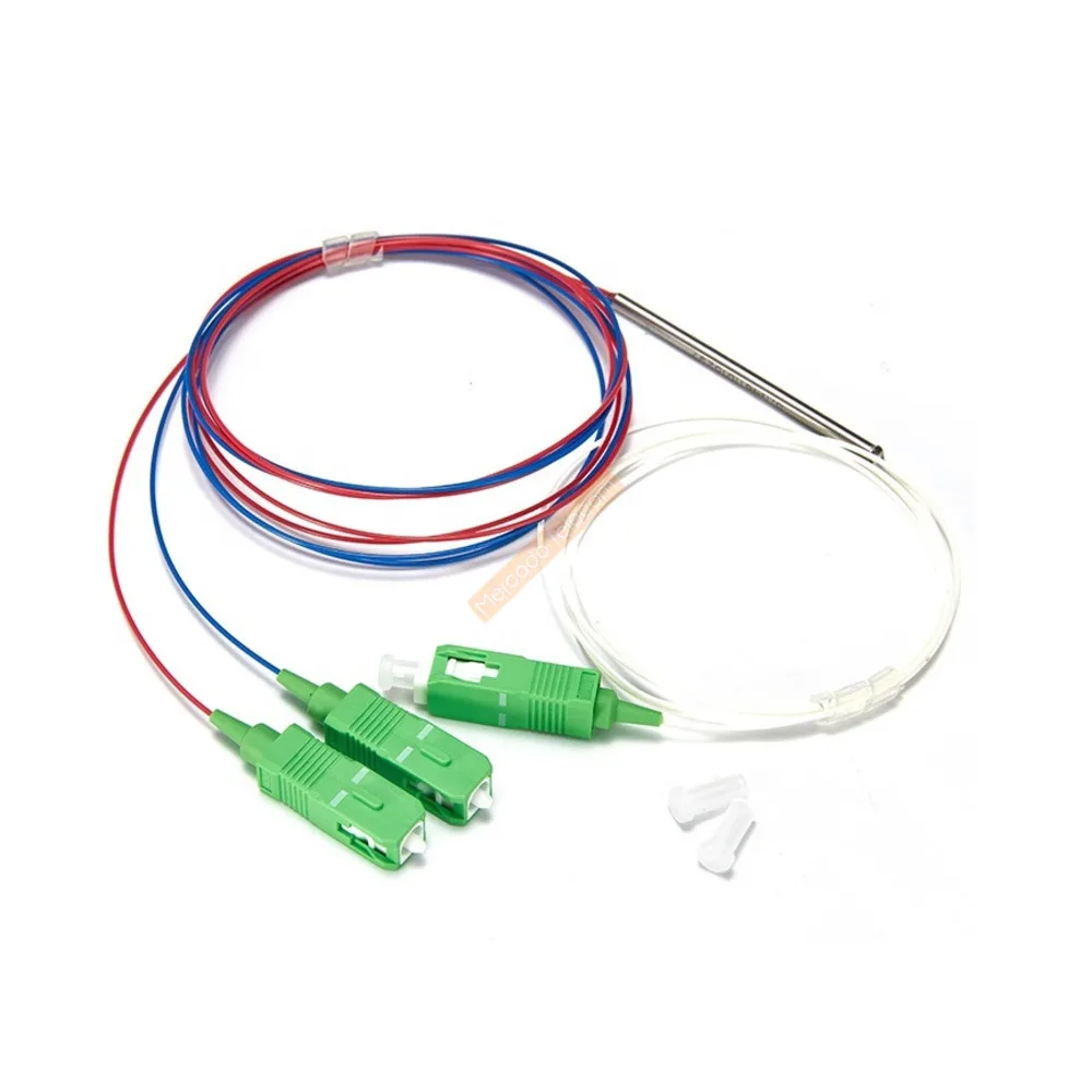 10 Pieces /Lot  fiber optic FBT splitter with connector SC APC 1x2 0.9mm unbalanced coupler 70/30 60/40 optional split ratio