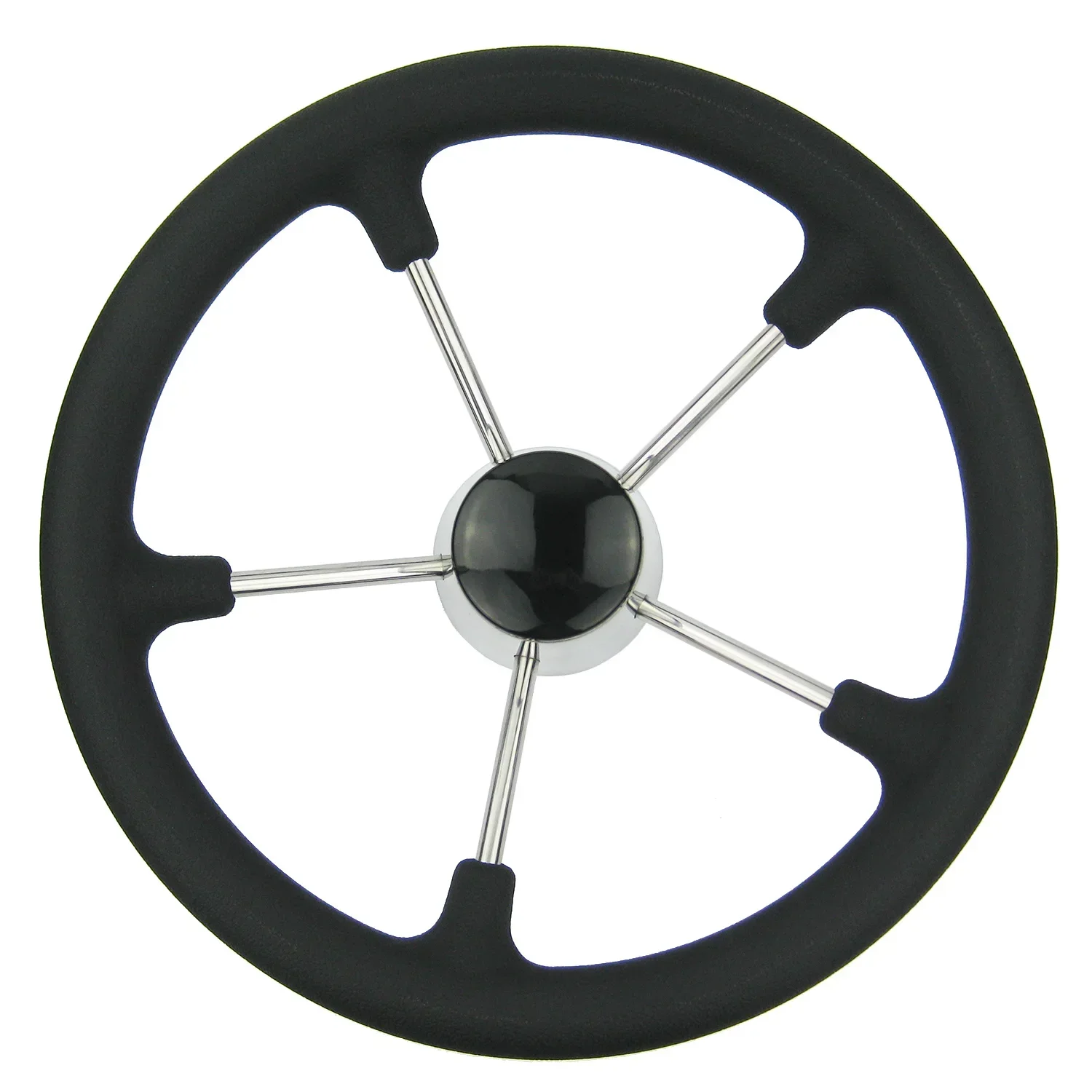 

13.5" Boat Steering Wheel with Foam Grip Black Marine Steering Fits 3/4" Shaft