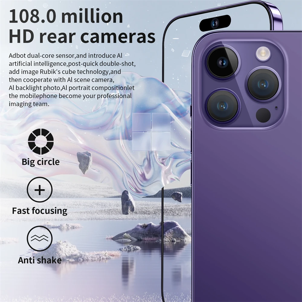 2022  I14  ƽ Ʈ HD ũ Ʈ, 4G 5G  SIM ޴ 7.3 ġ 50 + 108MP 6000mAh ޴