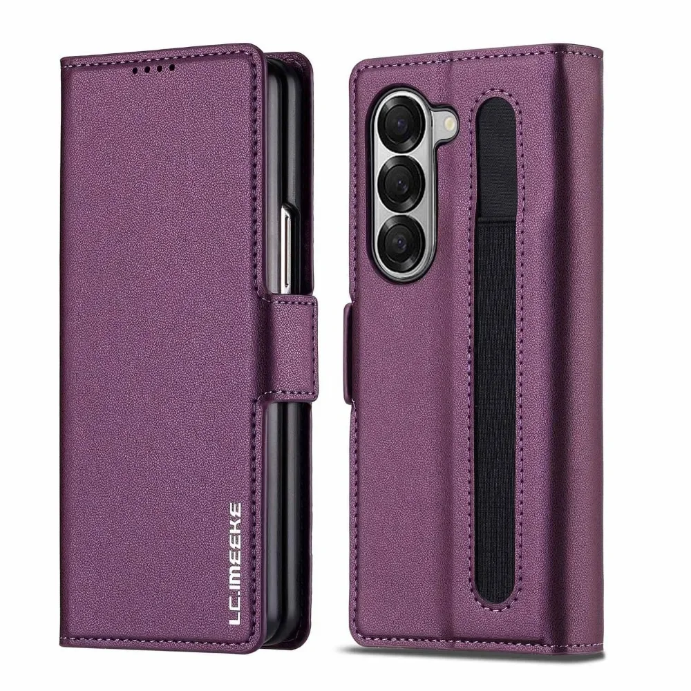 Premium Business Leather Flip Case with Pen Holder and Card Slots