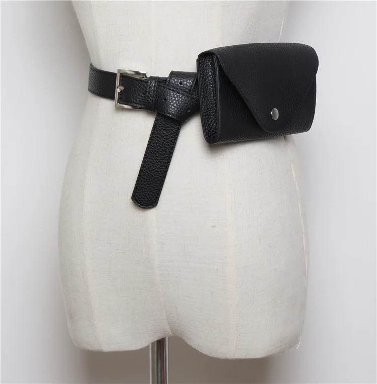 Waist Bag PU Leather Fanny Pack Femal Belt Phone Pouch Small Chest Pack Bags Vintage Women Belt Messenger Bags