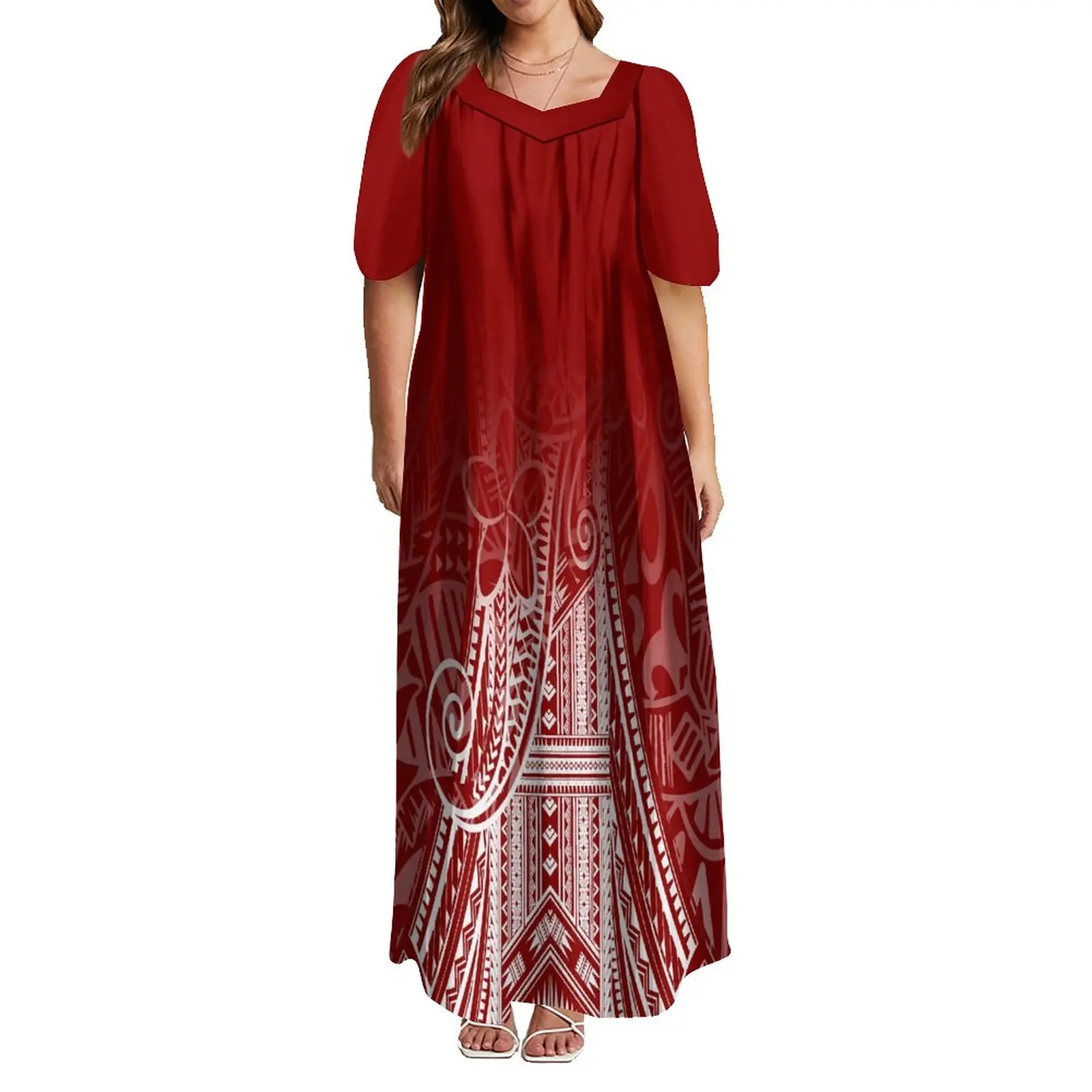 

Dress Loose Comfortable Long Skirt Casual Dress Polynesian Fashion Women Custom Tribal Ethnic Style Vintage Print Pattern