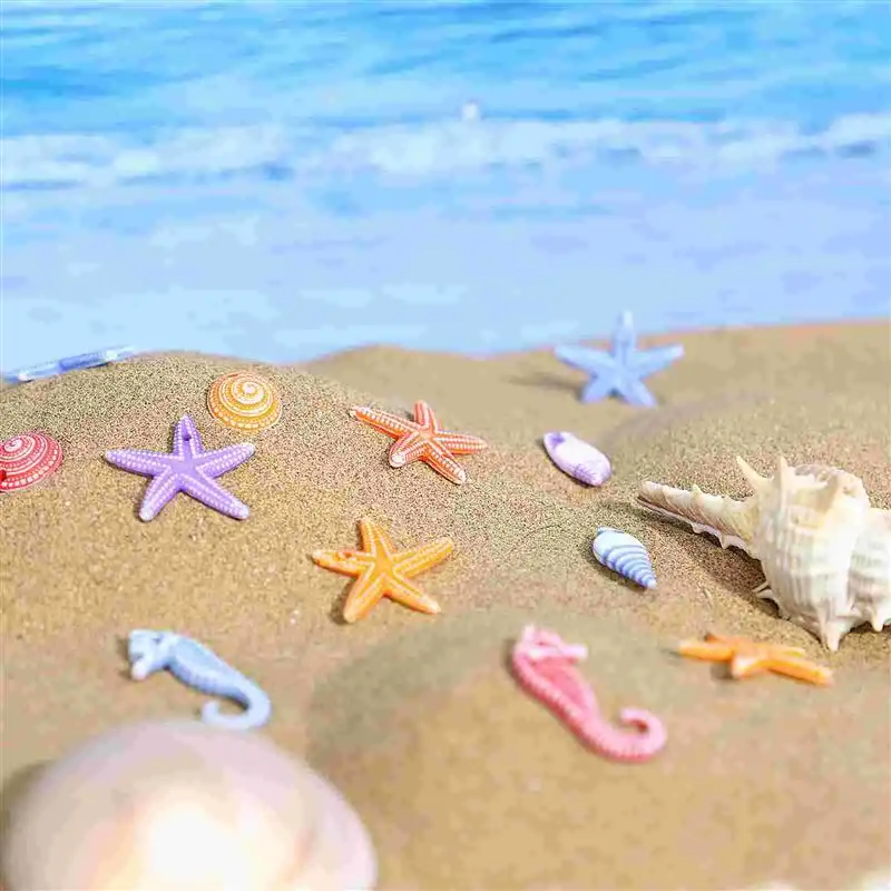 Sea Beach Shells Decorations Ornaments Animals Mini Decor Shell Resin Micro Tree Party Decoration Conch Landscaping Ocean Crafts