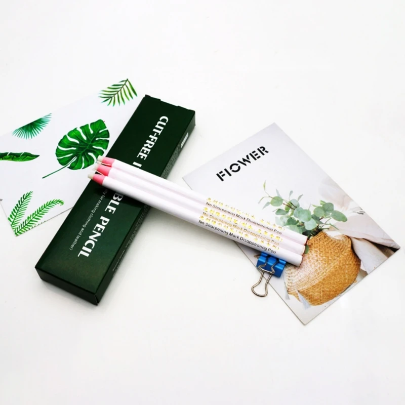 Sewing Pencil No Sharpening White Fabric Marking Pencils Tailor Pencils for Leather Marking Tracing Tools 12 Pieces