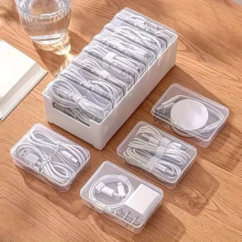 Set di scatole portaoggetti per organizer per cavi Forniture per ufficio giornaliere in plastica resistente Articoli vari Cavo di ricarica e gestione di dispositivi mobili