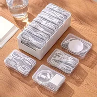 Cable Organizer Storage Box Set Durable Plastic Daily Office Supplies Sundries Charging Cord & Mobile Device Management Storage 1