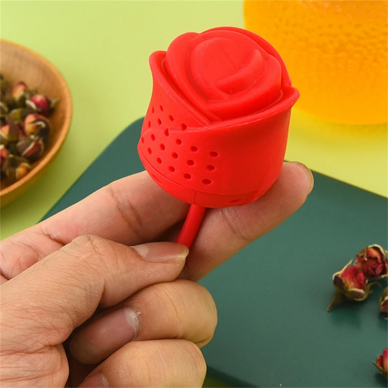 Silicone Tea Infuser Cute Rose Shape Loose Tea Leaf Steeper Strainer Holiday Gift for Lovers