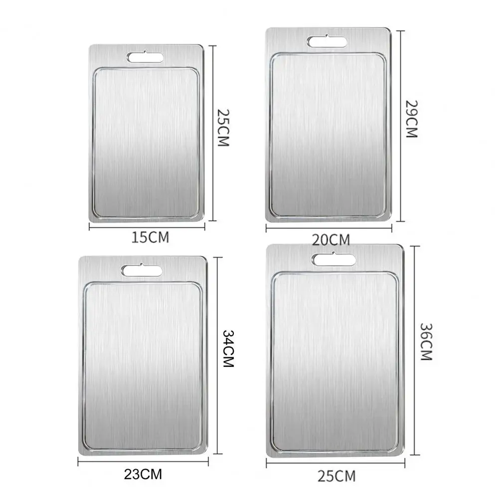 Stainless Steel Cutting Board Double-Sided Chopping Panel Meat Vegetable Slicing Board Dough Kneading Block Kitchen Accessories