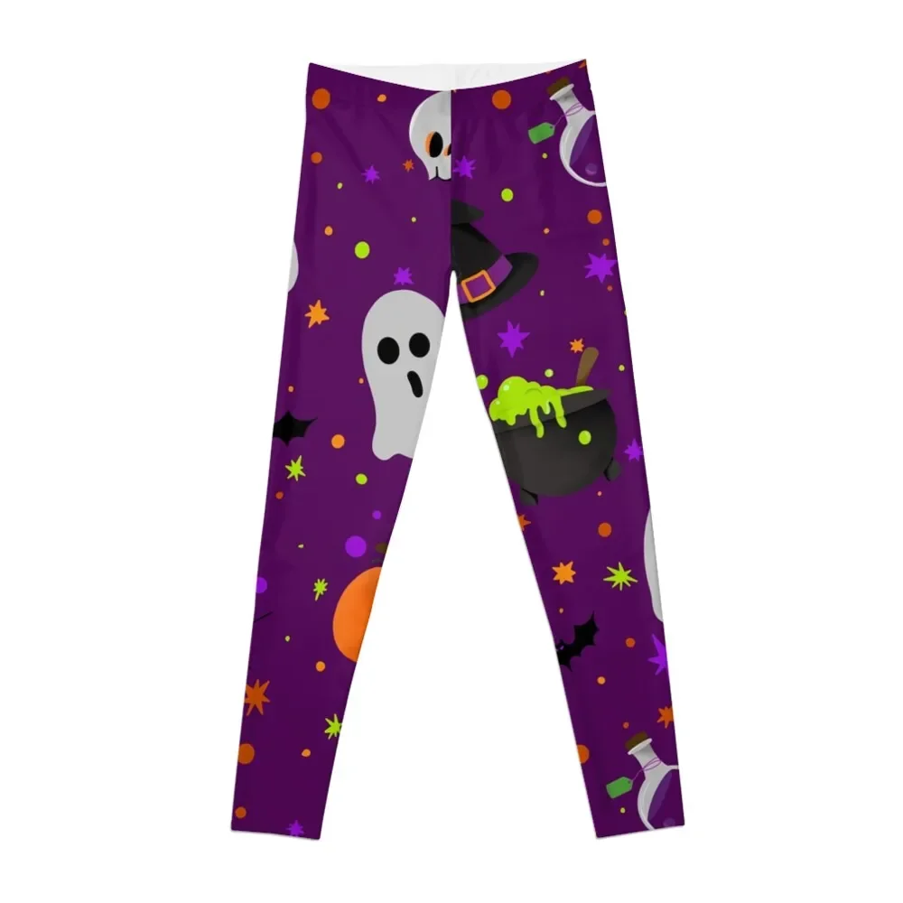 

Purple Halloween print Leggings sporty woman gym Women's high waist Womens Leggings
