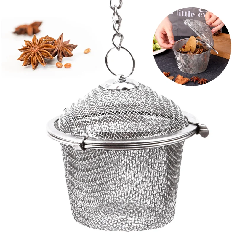 

Seasoning Spice ball Basket 304 tea ball stainless steel flavor Bag Hot pot taste Halogen box Bag Soup Taste Box strainer basket