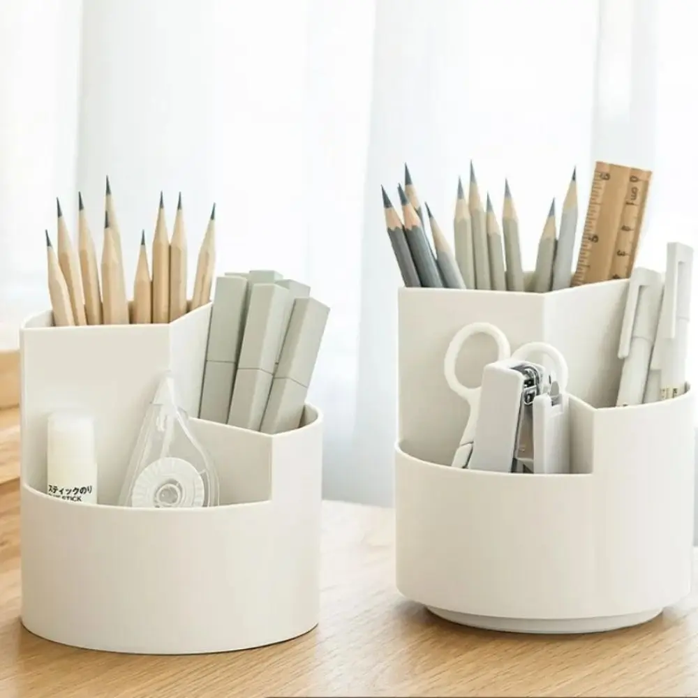 Household Plastic Pen Holder Rotatable Multifunctional Makeup Brush Organizer Box Large Capacity Stationery Box 3