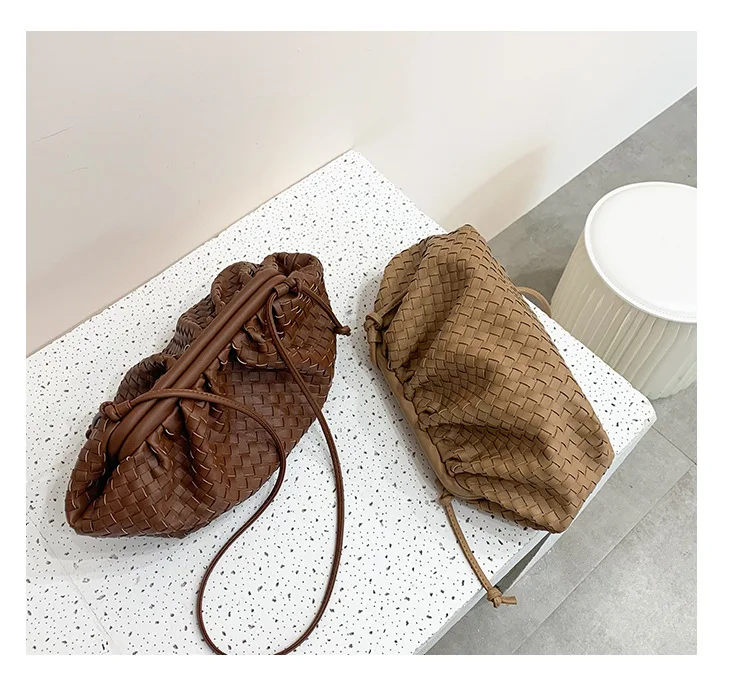 Bolso de nube tejido de piel sintética, suave, de moda, tipo bandolera, para mujer_voghion.com
