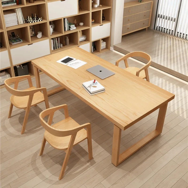 

Modern Minimalist Solid Wood Office Desk and Chair Combination Home Desk Study Table Office Tables Computer Desk