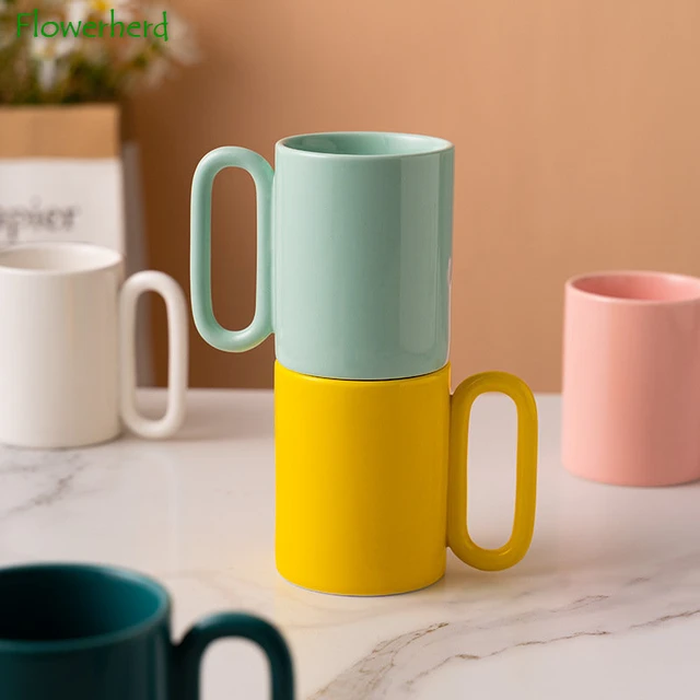 300ml Chic Trendy Nordic Ceramic Coffee Mug Pastel Bubble Grip Aesthetic  Gift