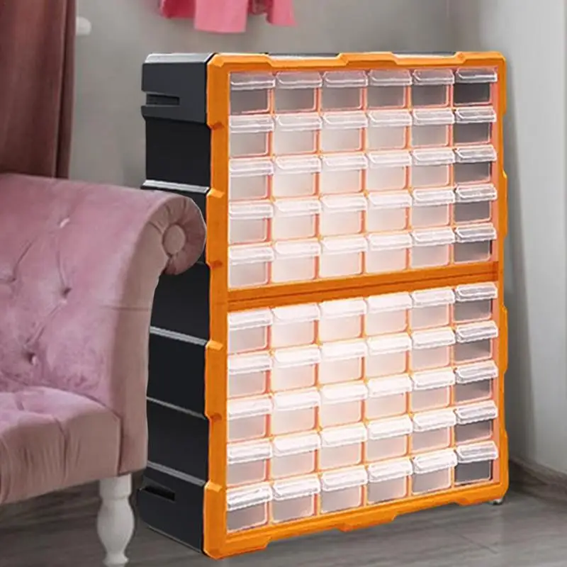 Drawer Parts Cabinet 60 Drawer Hardware Storage Organizer Easily Stackable Drawer Storage For Hardware Crafts For Garage 4