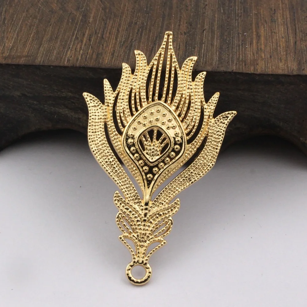 

10pcs Quality Brass Casted Feather Leaf Flower Charms Pendant Stamping Decoration DIY Jewelry Accessories