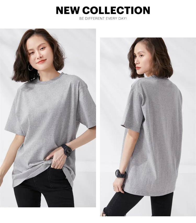 Women T-shirts 2024 Summer Tops Solid Short Sleeve Loose O-neck 100% Cotton Casual Ladies Shirts Harajuku Korean Woman Tshirts