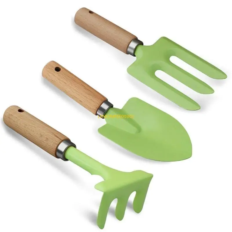 M4YC Children's 3Piece Garden Tool Set with Metal Heads and Handles Suitable for Safe Outdoor Activities Play & Learning
