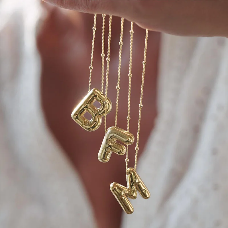 LODMLOER Collana Con Ciondolo Iniziale A Forma Di Palloncino - Lettera Lucida, Regalo Elegante Per Donne E Ragazze - Foto 6