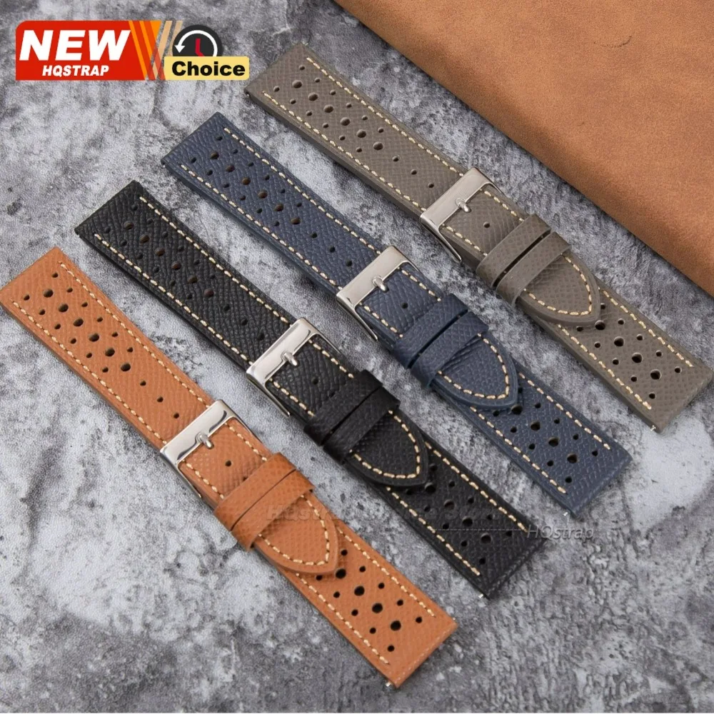 Vintage Leather Perforated Breathable Smartwatch Strap Wristband