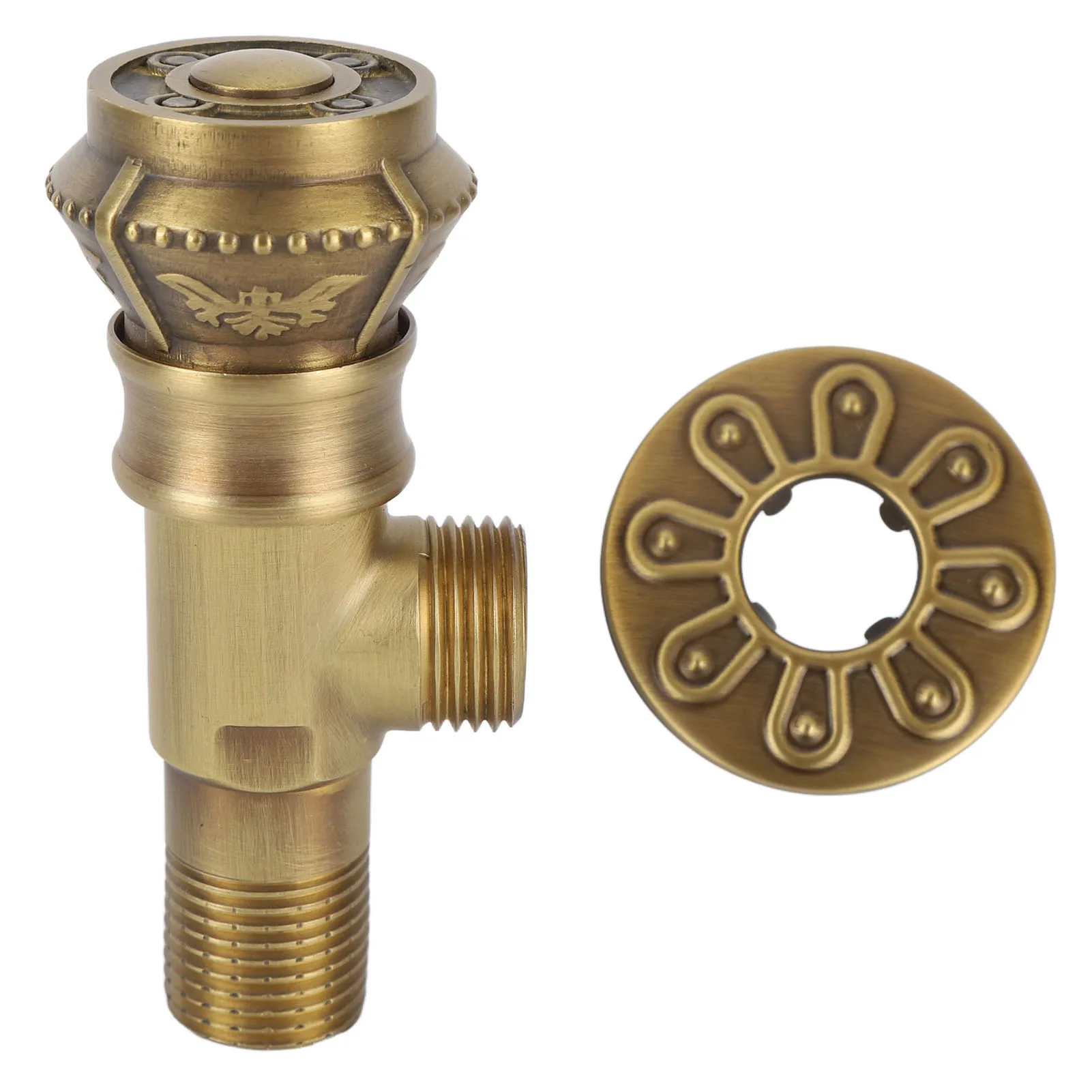 

Turn Angle Valve Vintage European Style Brass Cold Hot Water Stop Valve for Water Sink Bathroom Toilet Kitchen