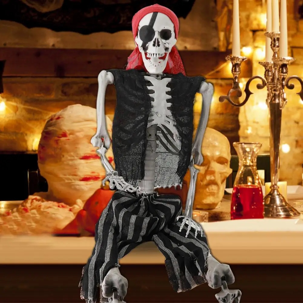 165cm Plastic Skeleton Life Size Imitation Full Body Realistic Bones With Posable Joints Pirate Styling Halloween Pose Decor