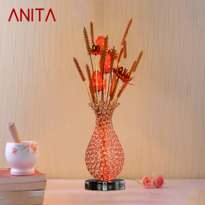 

ANITA Modern Vase Table Lamp Fashionable Art Black Iiving Room Bedroom Hotel LED Aluminum Wire Decorative Desk Light