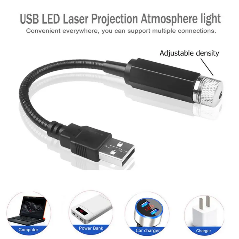 Atmosphäre Nachtlicht Mini LED Auto Dach Stern Projektor Galaxie Lampe  tragbare USB dekorativ einstellbar für Auto Dach Raum Dekor