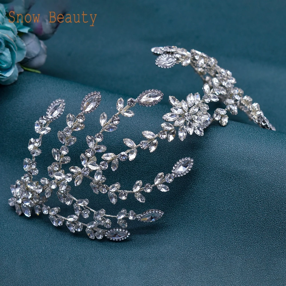 DZ083 Crystal Bridal Head Jewelry Accessories Wedding Headpieces Princess Hairband Tiaras and Crowns Handmade Women Headdress